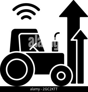 Agricultural modernization black glyph icon Stock Vector