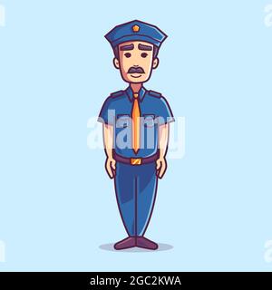 Profession character mascot: Police. Cartoon style illustration Stock Vector