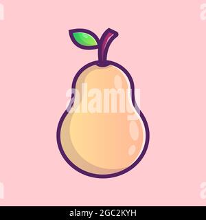 Pear illustration. Cartoon icon style Stock Vector