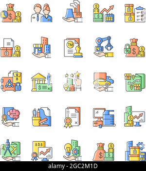 Business assets RGB color icon Stock Vector