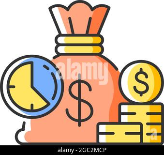 Short term deposit RGB color icon Stock Vector