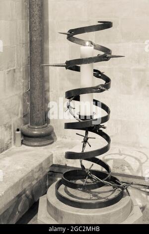 The Prisoner of Conscience Candle at Salisbury Cathedral, Salisbury, Wilshire, UK in July Stock Photo