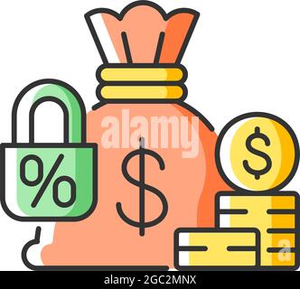Fixed deposit RGB color icon Stock Vector