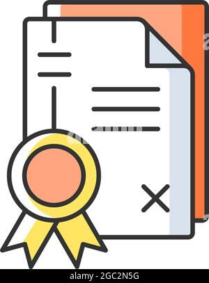 Patents RGB color icon Stock Vector