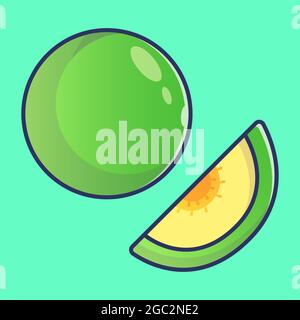 Melon illustration. Cartoon icon style Stock Vector