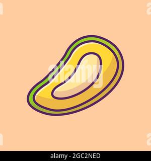 Split mango illustration. Cartoon icon style Stock Vector