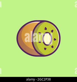 Kiwi illustration. Cartoon icon style Stock Vector