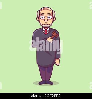 Profession character mascot: Judge. Cartoon style illustration Stock Vector