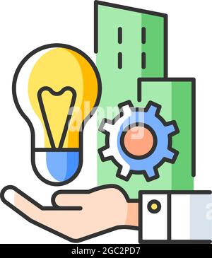 Company inventions RGB color icon Stock Vector