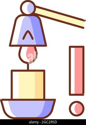 Use candle snuffer RGB color manual label icon Stock Vector