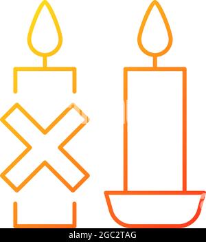 Use candleholder gradient linear vector manual label icon Stock Vector