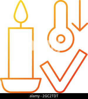 Candles storage at room temperature gradient linear vector manual label icon Stock Vector