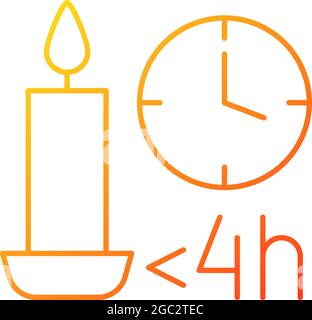 Candle burn time limit gradient linear vector manual label icon Stock Vector