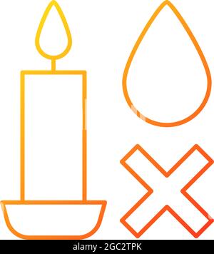 Extinguish candle without water gradient linear vector manual label icon Stock Vector