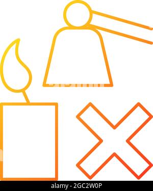 Extinguishing flickering candle gradient linear vector manual label icon Stock Vector