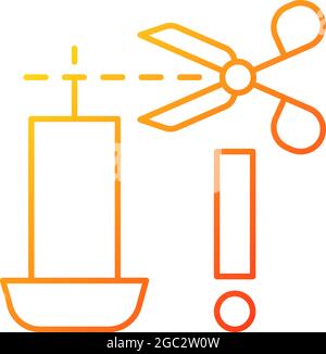 Trimming candle wick gradient linear vector manual label icon Stock Vector