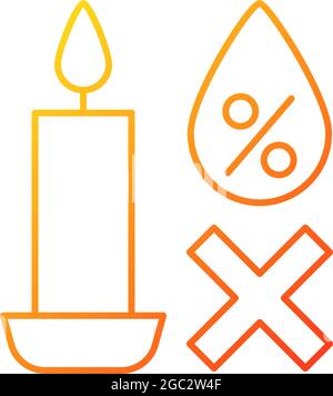 Keeping candles in dry spot gradient linear vector manual label icon Stock Vector