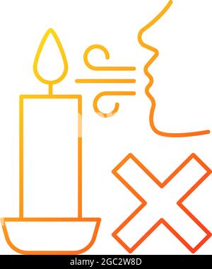 Never blow out candle flame gradient linear vector manual label icon Stock Vector