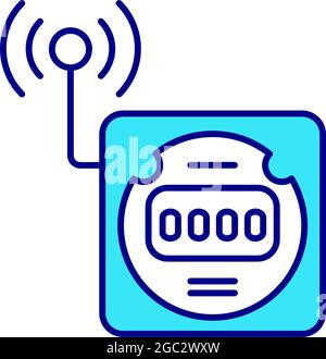 Smart grid meter RGB color icon Stock Vector