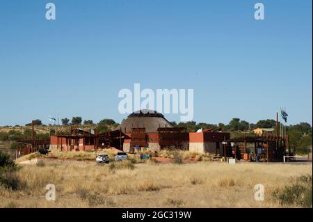 Park entrace at Twee Rivieren Rest Camp, Kgalagadi Transfrontier Park, South Africa Stock Photo