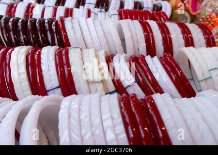 white red bangles