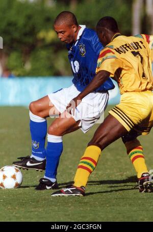 Ronaldo of brazil in action at the 1996 Olympic soccer tournament Stock Photo