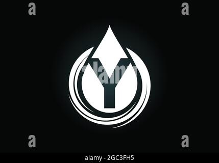 Initial Y monogram alphabet with water drop in a spiral. Waterdrop logo design vector template. Font emblem. Modern vector logo for business Stock Vector