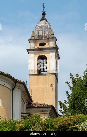 church tower, Arona, Lake Maggiore, Piedmont, Italy Stock Photo