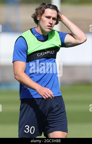 HARTLEPOOL, UK. AUG 5TH Reagan Ogle of Hartlepool United during the Hartlepool United training and media day at Victoria Park, Hartlepool on Thursday 5th August 2021. (Credit: Mark Fletcher | MI News) Credit: MI News & Sport /Alamy Live News Stock Photo