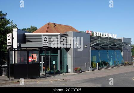 BILLERICAY, UNITED KINGDOM - Jun 13, 2021: A modern railway station building at Billericay, Essex, UK Stock Photo