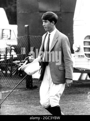 Prince Charles seen at Windsor Great Park , after playing polo match . August 1965 Stock Photo