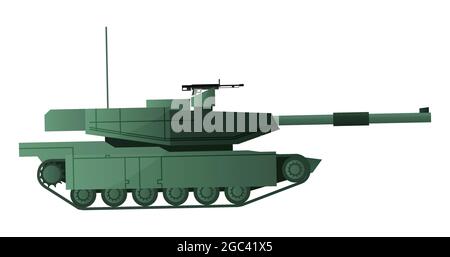 flat color of cartoon of army fighter tank,vector illustration Stock Vector