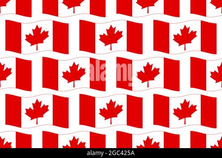 Seamless pattern of canadian waving flag Stock Vector