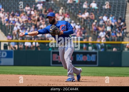 August 3 2021: Chicago Cubs second baseman David Bote (13) before