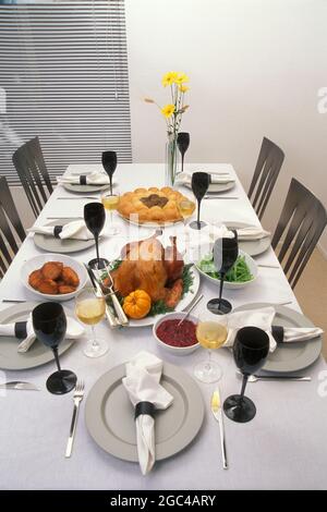 A classy Thanksgiving feast Stock Photo