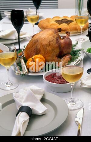 A classy Thanksgiving feast Stock Photo
