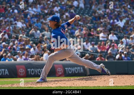 August 3 2021: Chicago Cubs pitcher Zack Davies (27) throws a pitch the ...