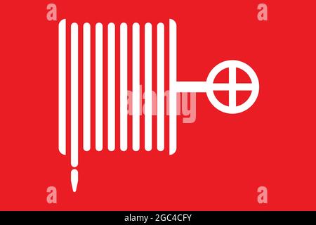 Fire hose icon sign alarm red Stock Vector