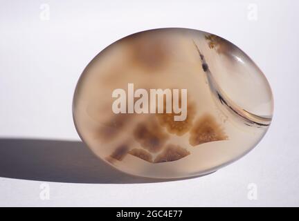 Montana Agate - flat palm stone, natural stone Stock Photo