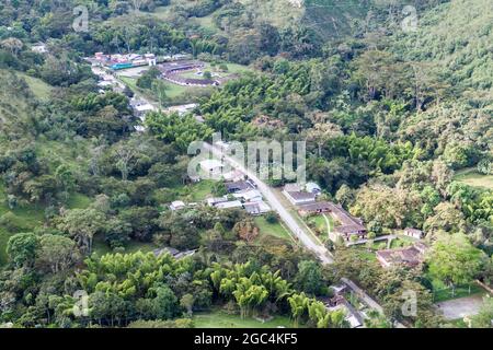 Buildings around Tierradentro archeological site in Cauca region of Colombia Stock Photo