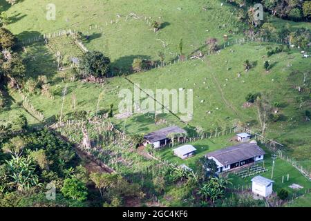 Farm in Tierradentro valley in Cauca region of Colombia Stock Photo