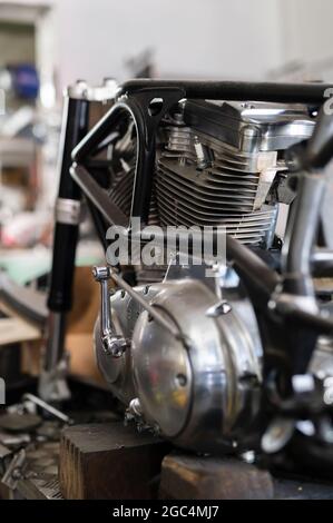 Engine Wall Motorcycle Old motorcycle engine Stock Photo - Alamy