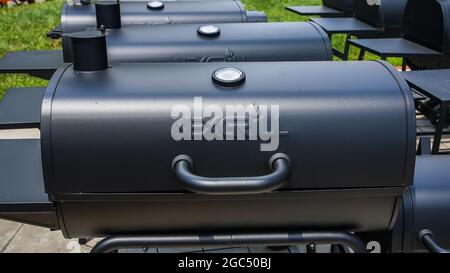 NORWALK, CT, USA - JULY 31, 2021:  Nexgrill grills standing outside Home Depot  in nice summer day Stock Photo