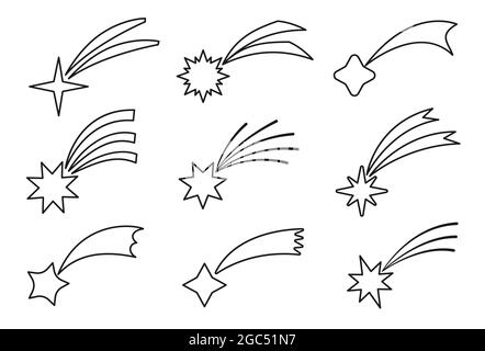 Set of flat isolated abstract meteorites of gray shades Stock Vector ...