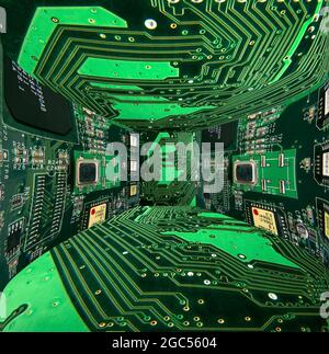 Circuit box, conceptual composite image Stock Photo