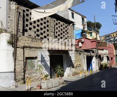 Old buildings along Via Fontanelle in Naples, Italy. Stock Photo