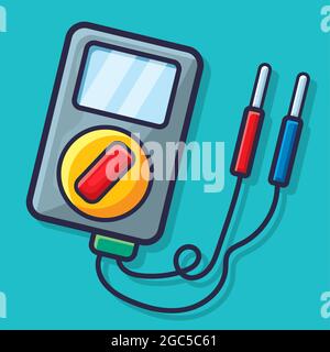 multimeter tester isolated cartoon vector illustration in flat style Stock Vector