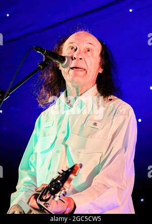 Wickham, UK. 05th Aug, 2021. English singer-songwriter, folk, rock punk and pop guitarist John Otway performing live on stage at Wickham Festival in Hampshire. Credit: SOPA Images Limited/Alamy Live News Stock Photo