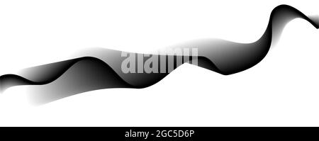 Abstract line art. Design of pattern from lines. Blended black lines on white background. Vector illustration. Stock Vector