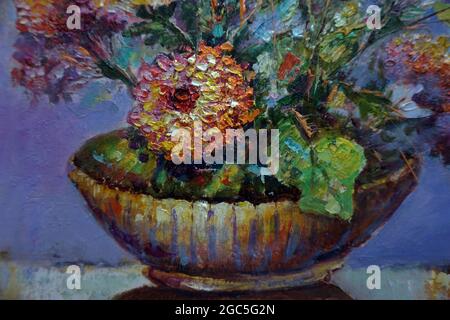 Art painting Abstract Acrylic Flower Nature Imagination Stock Photo